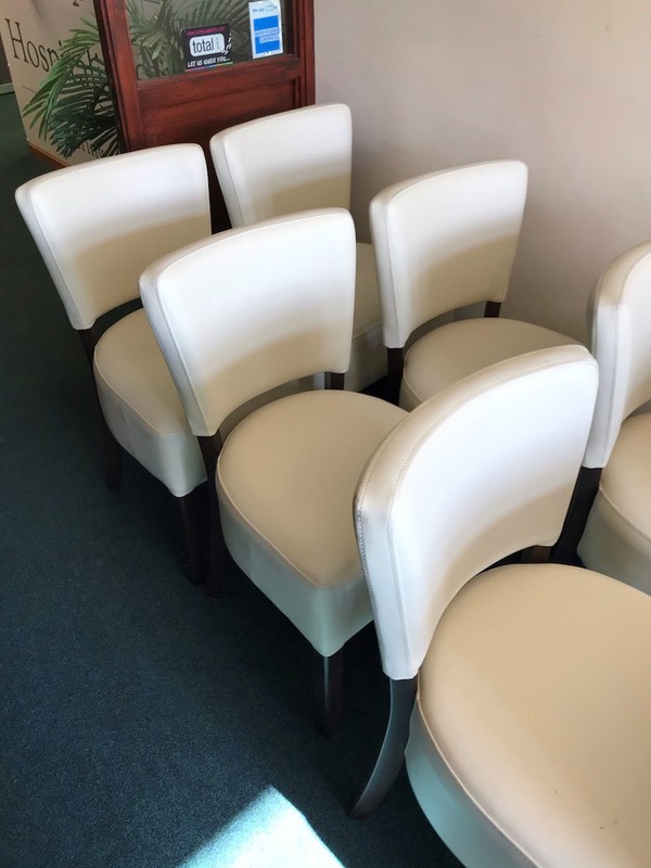 White Faux Leather Dining Chairs Job Lot
