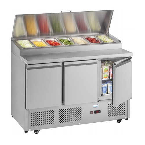 Interlevin ESS1365 3 Door Bench Fridge Saladette