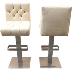 High bar stools in cream leather