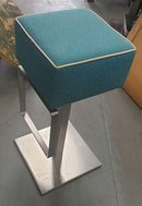 Brushed steel and Turquoise Upholstery