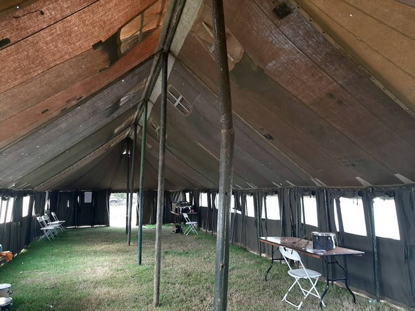 Vintage British Army Tent interior