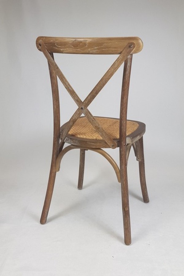 Rustic Oak Cross back Chairs