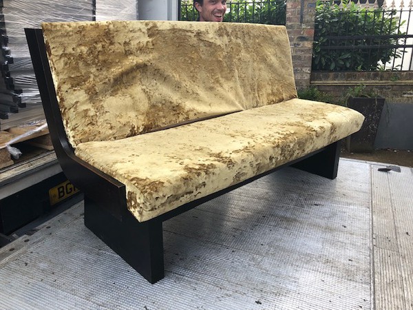 6x Gold Plush Velvet Benches and 3x Tables - Sussex 4