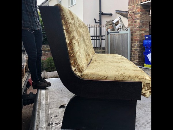 6x Gold Plush Velvet Benches and 3x Tables - Sussex 3