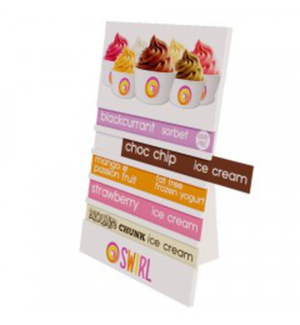 Swirl Ice Cream menu board