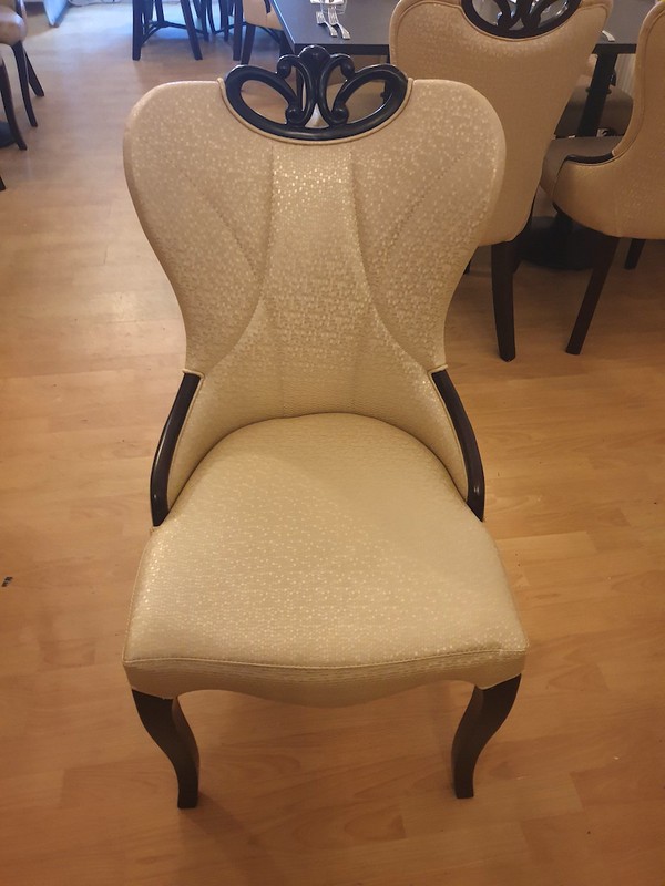 Secondhand Hotel Furniture Dining Chairs 33x Ornate Luxury Cream Dining Chairs Eastbourne