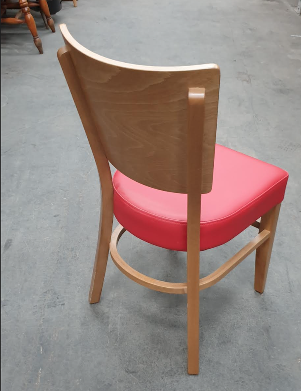 Secondhand chairs with red seat