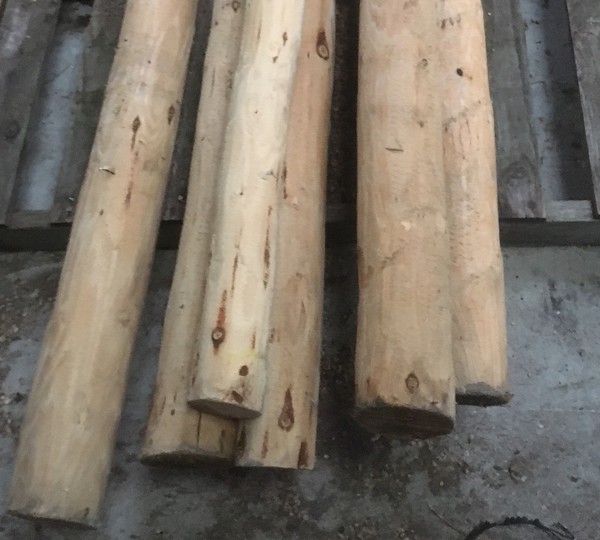 6m Stripped Wooden Poles