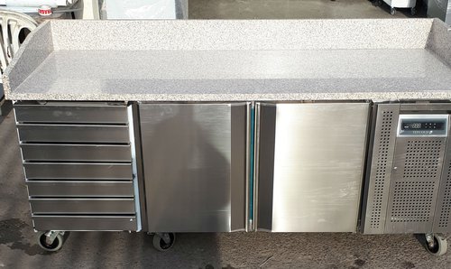 Pizza Prep Fridge With 7 Drawers and Marble Top