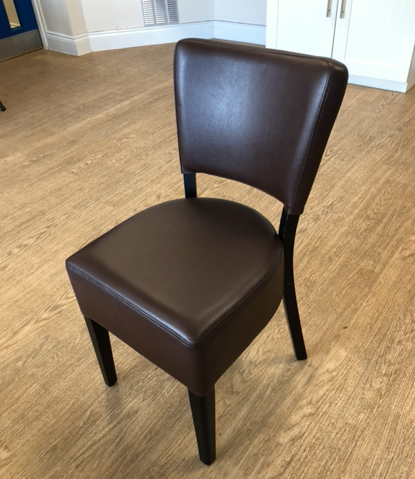 brown faux leather dining chairs