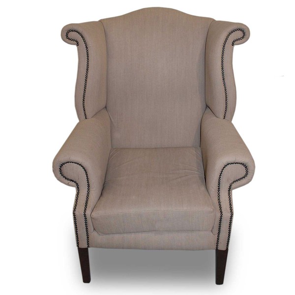 arm chairs in neutral fabric