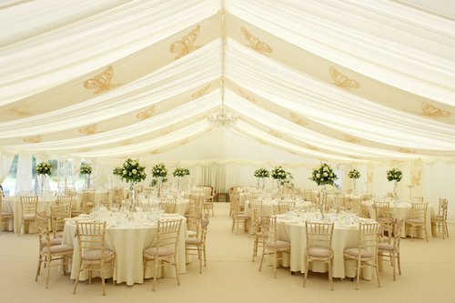 15m x 30m Marquee with Ivory Pleated Lining