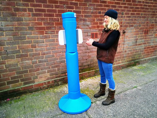 Out door sanitiser post Out door sanitiser post