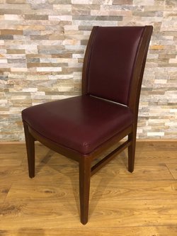 Ex-Hotel Restaurant Dining Chairs with Burgundy Red Leather Upholstery