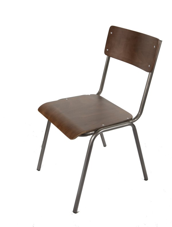 Retro cafe chair with gunmetal frame