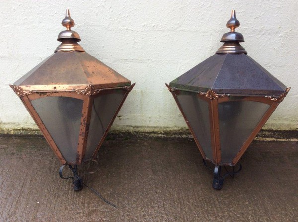 Pair of vintage pub lanterns