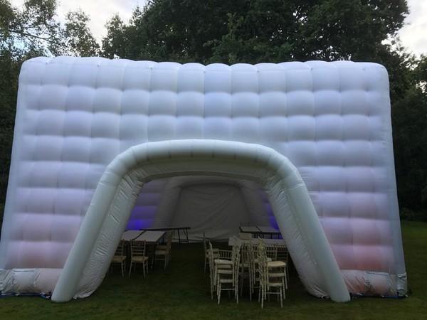 White 8m Inflatable Cube Marquee