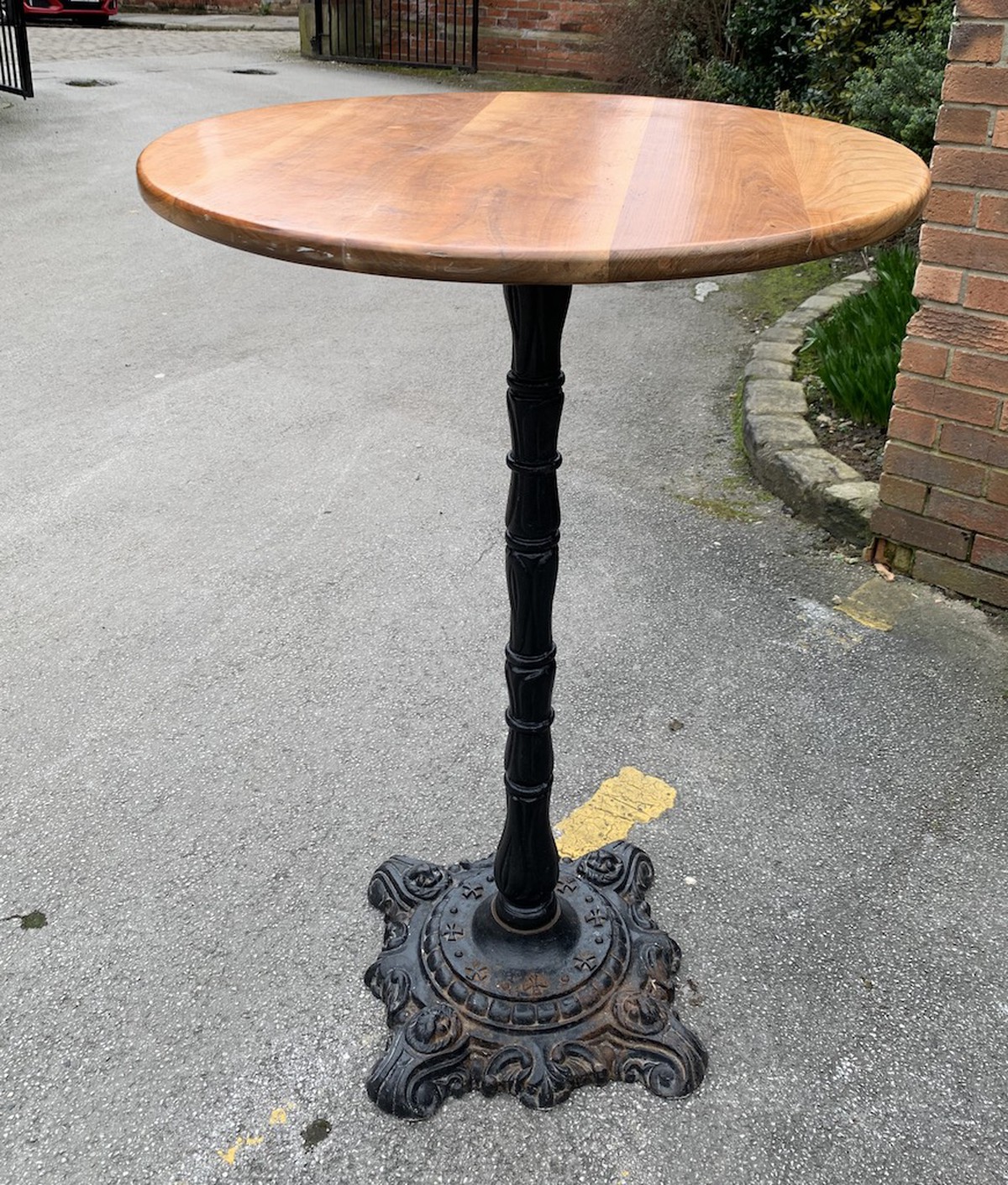 Secondhand Pub Equipment Poseur Tables Pair of Wooden Poseur Tables