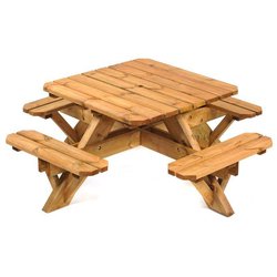 Wooden Octagonal 8 Seat Commercial Picnic Tables