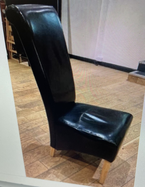 Used Black Faux Leather Dining Chairs