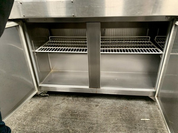 Two door prep fridge for sale
