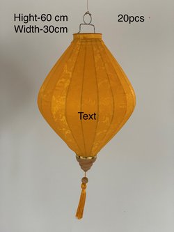 Orange Gold Vietnam Lantern 60x30cm