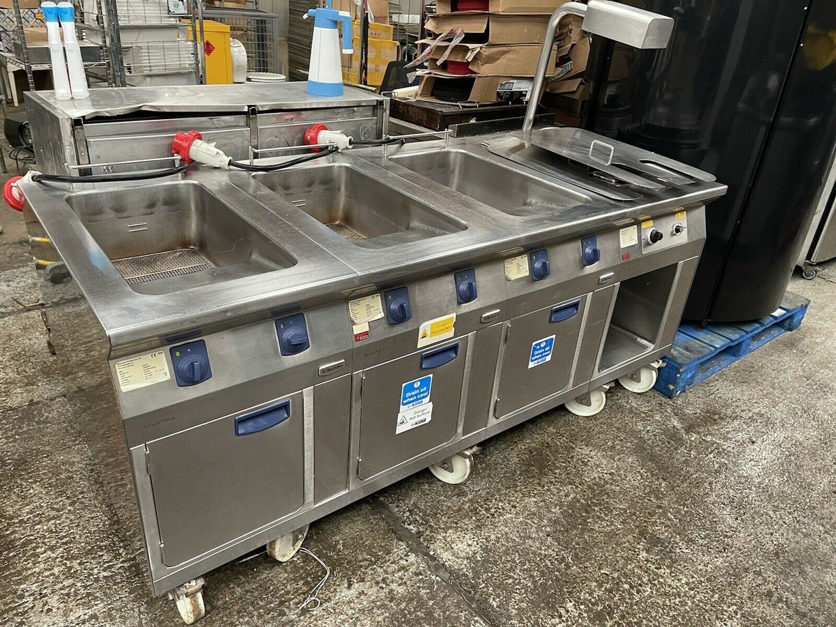Secondhand Catering Equipment Electric Fryers Electrolux High Capacity Output Triple Double