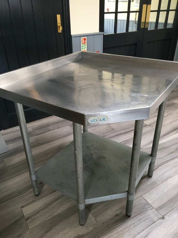 Vogue Corner Stainless Steel Catering Table