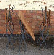 Folding Metal & Teak Chairs and Square Tables