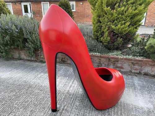 Giant Red Stiletto Shoe Statue Prop