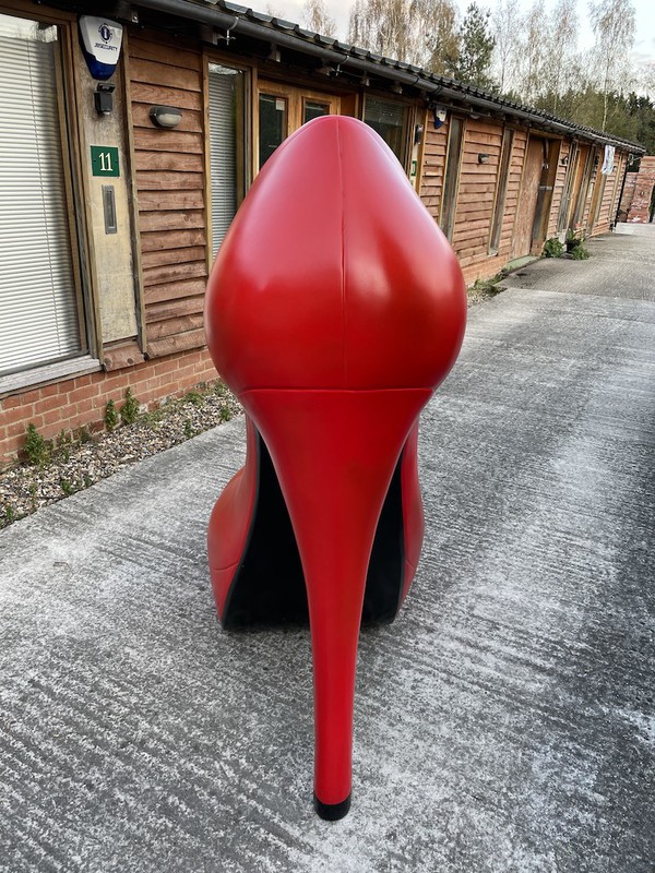 Giant Red Stiletto Fashion Shoe Statue Prop for sale Giant Red Stiletto Fashion Shoe Statue Prop for sale