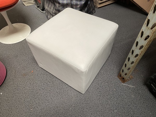 White Cube Pouffe Stool