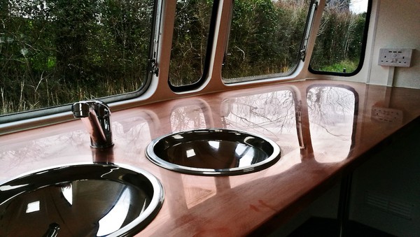 copper sinks in van