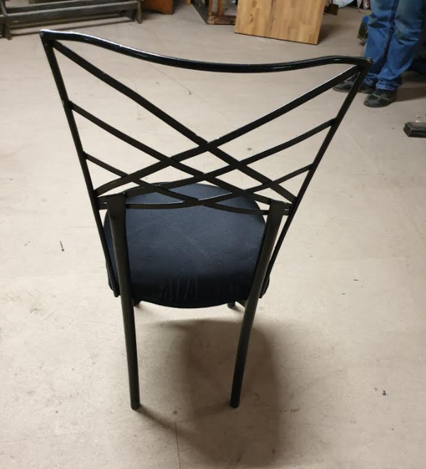 Secondhand black metal chairs for sale