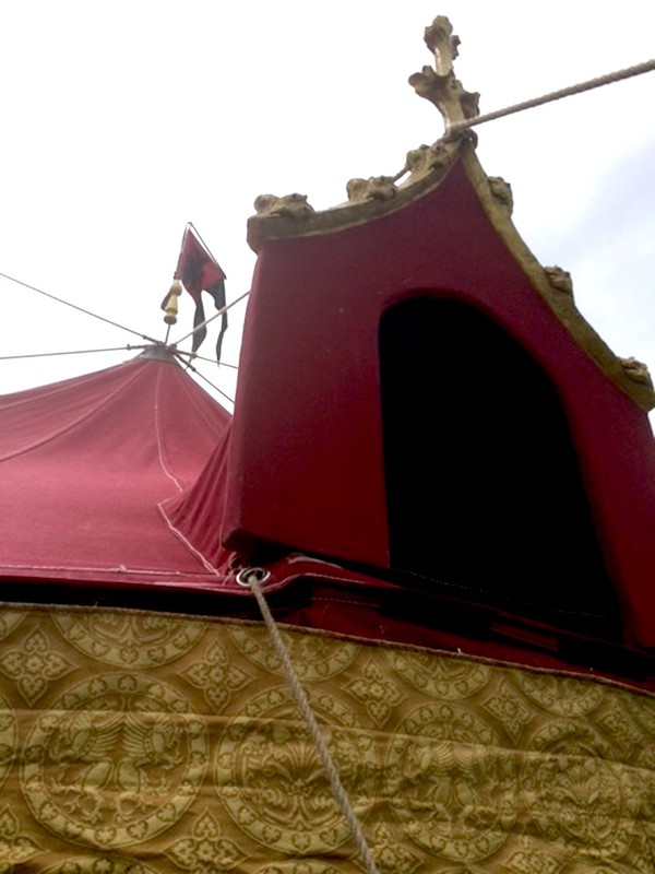 Red and Gold Medieval Pavilion Tent