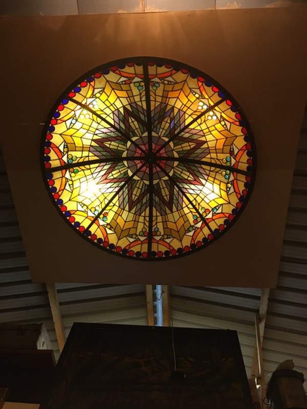 Vintage roof light in stained Glass
