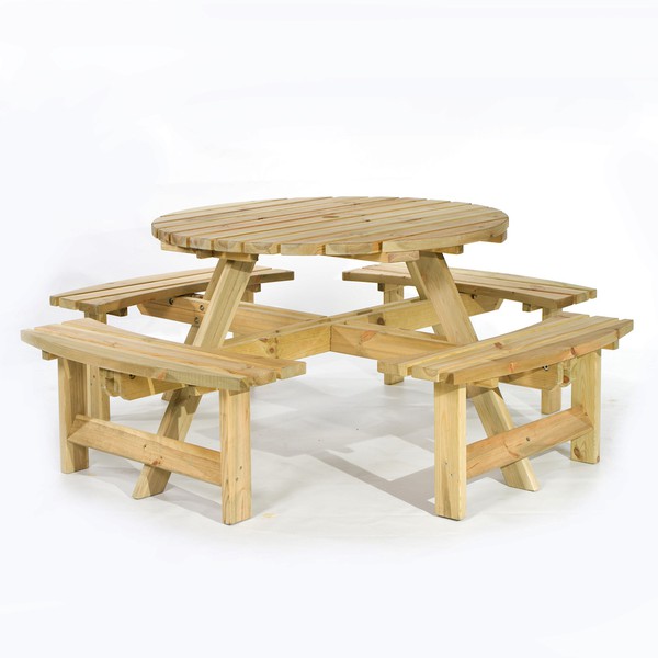 New Lincoln Round 8 Seat Commercial Picnic Tables