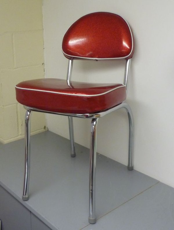 red diner chair