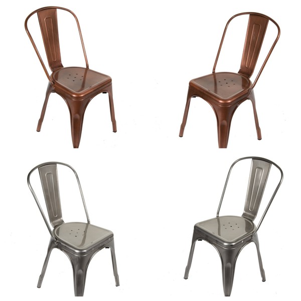 Tolix cafe chairs Gunmetal, galvanised or Copper