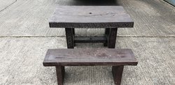 Dark Wood Table and Bench Sets