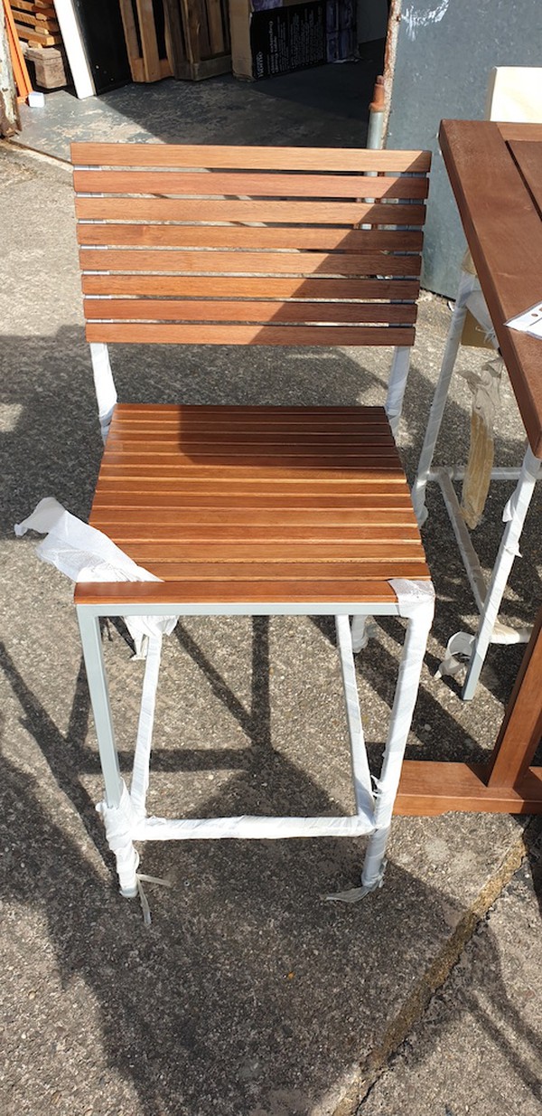 Teak High Bar Tables and Chairs for Outdoor Use