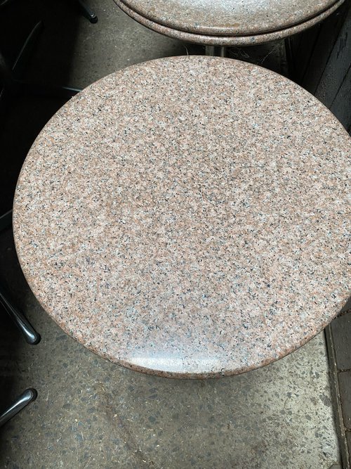 Round Corian Granite Tables with  Aluminium Legs Round Corian Granite Tables with  Aluminium Legs