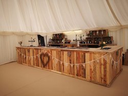 Rustic Reclaimed Pallet Boarded Bar Frontage