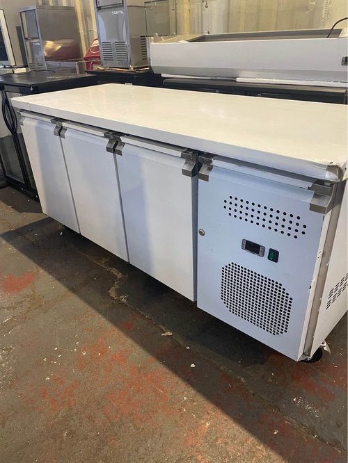 3 Door GN Stainless Steel Prep Counter Freezer 3 Door GN Stainless Steel Prep Counter Freezer