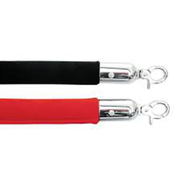 Black and red barrier ropes with chrome ends