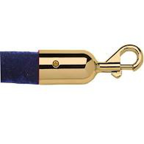 Blue barrier rope with gold ends