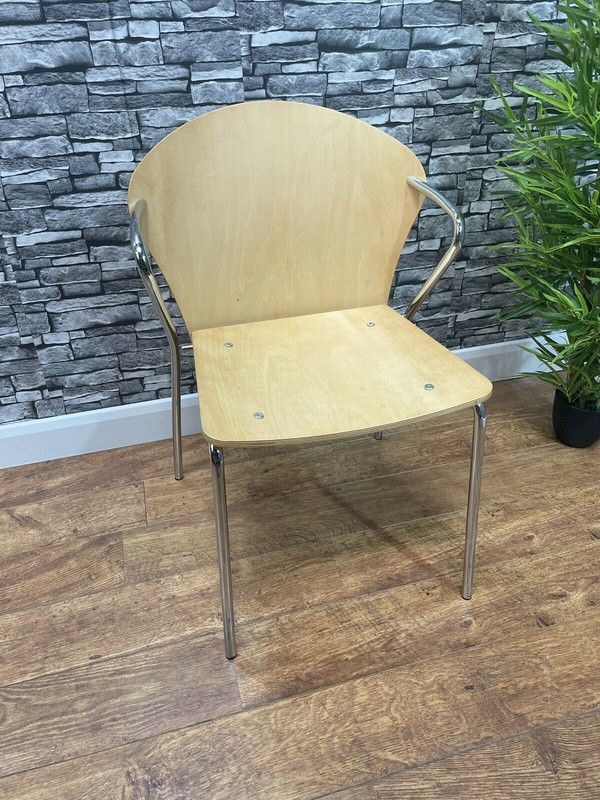 Ply Metal Frame Arm Chairs