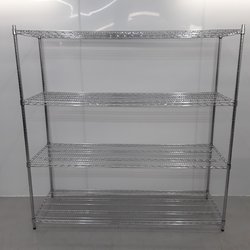 Kitchen storage rack with wire shelves