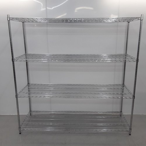 Kitchen storage rack with wire shelves Kitchen storage rack with wire shelves