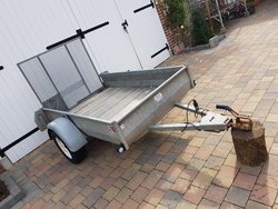 Secondhand 10ft trailer with new lights and rear ramp For Sale